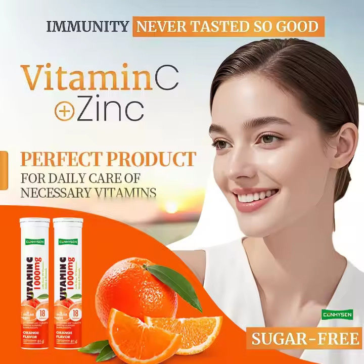 OEM ODM ویتامین C قرص های جوش دار 1000mg بیش از 20 ویتامین گیاهان مواد معدنی حمایت ایمنی