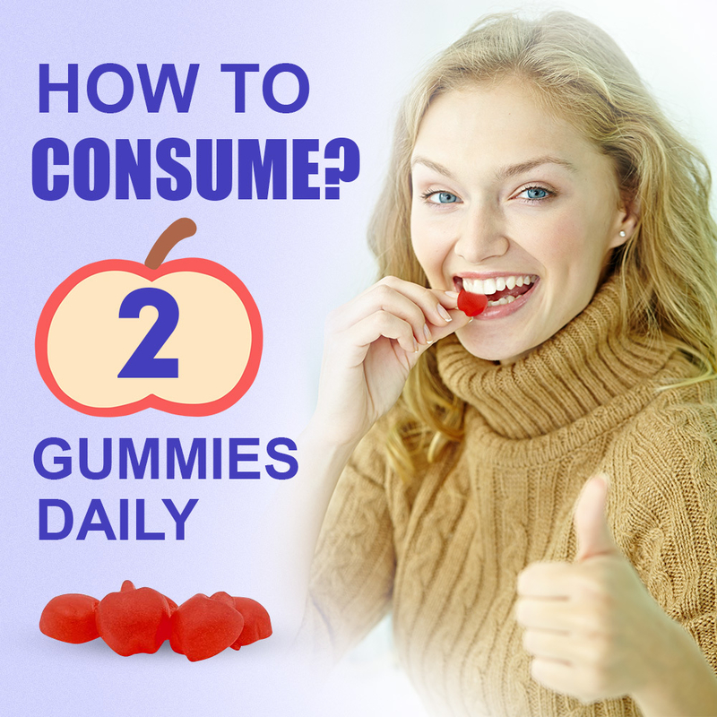 کارخانه طعم سیب سرکه سیب Gummies ارتقاء سم زدایی سفارشی با نام تجاری