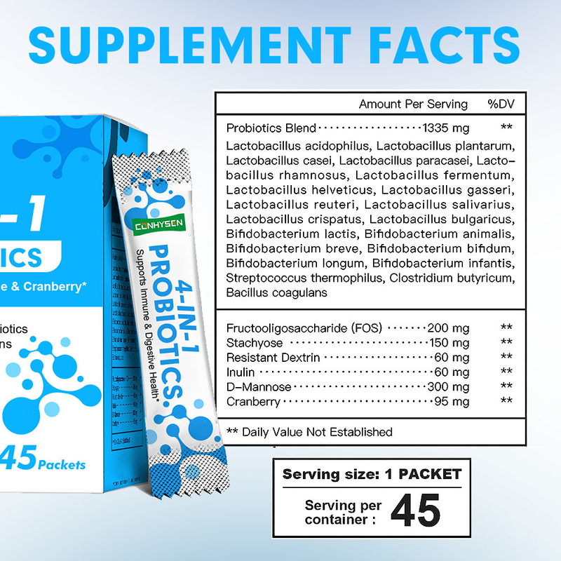 پودر پروبیوتیک 4 در 1 کارخانه ای D-Mannose با برند سفارشی، حفظ تعادل pH