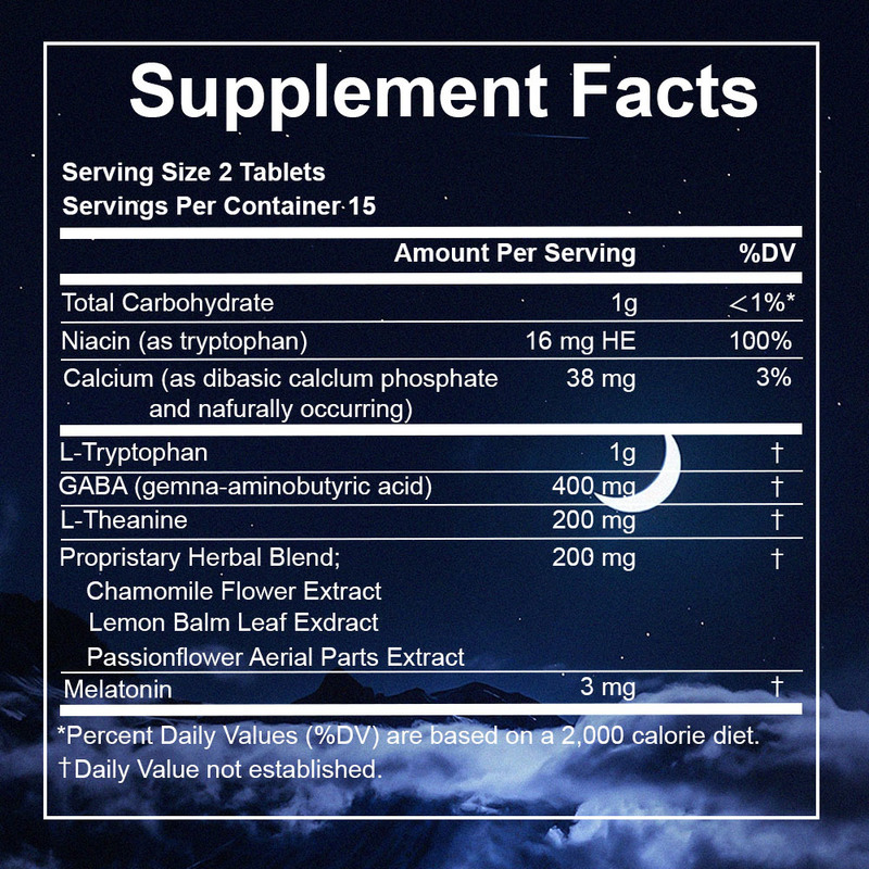 Melatonin Tablets Melatonin Tryptophan Complex Sleep Aid Tablets with GABA L Theanine Restful Sleep