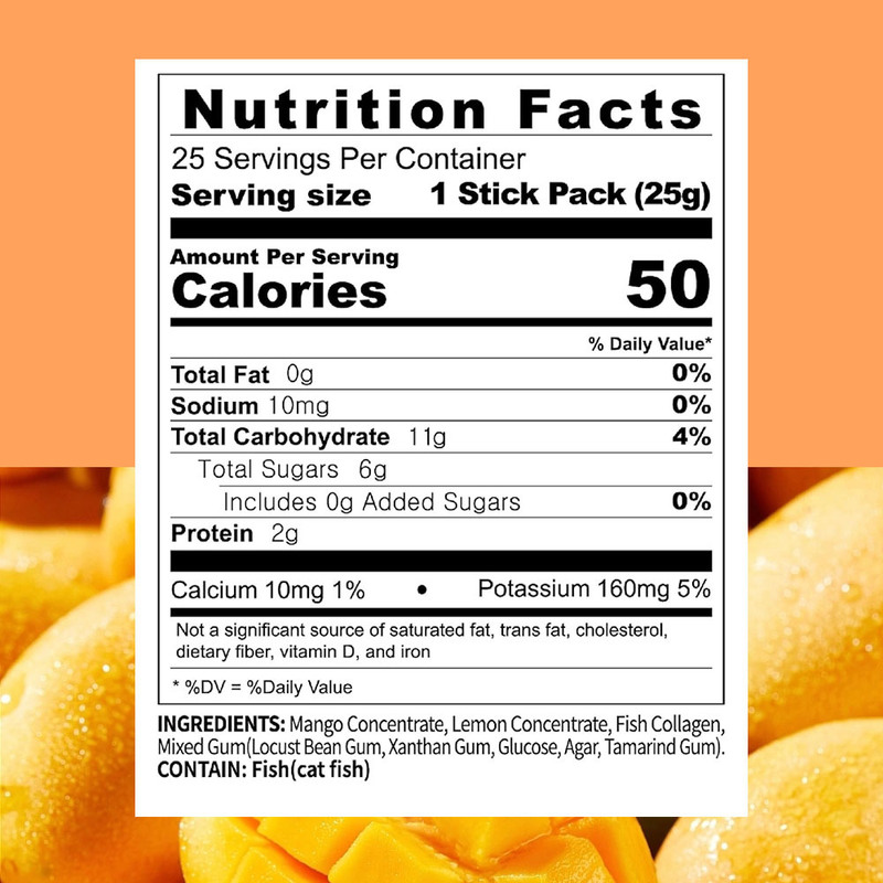 ژله کلاژن با انبه برای سلامت مفاصل و استخوان‌ها با برند سفارشی