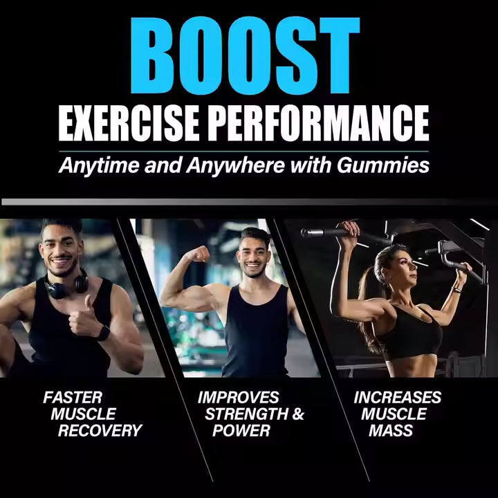 برچسب خصوصی حلال کراتین مونوهیدرات آدامس مکمل تغذیه ورزشی برای بزرگسالان برای افزایش قدرت و توده عضلانی