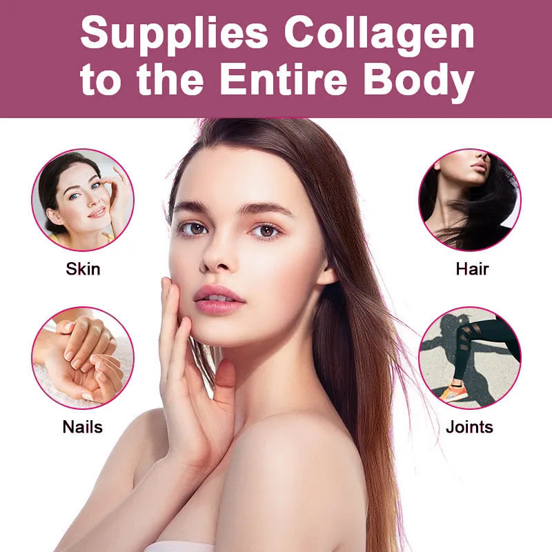 برچسب خصوصی سفارشی 60 قطعه کولاجن آدامس زیبایی مکمل غذایی برای پوست مو سالم با شکر متعادل بطری شده