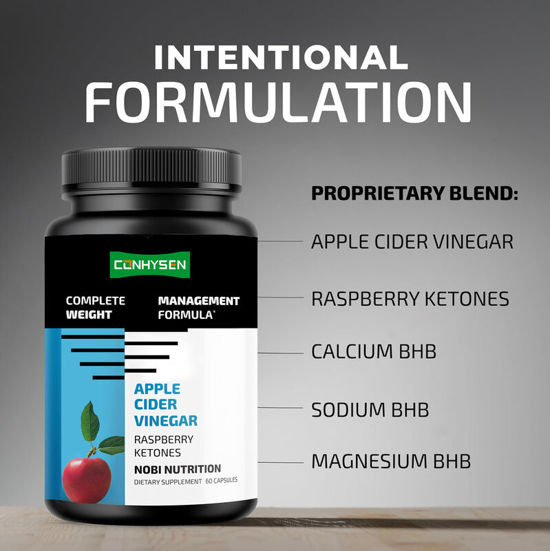 مکمل فیبر رژیمی OEM سرکه سیب طبیعی و گیاهی کپسول سم زدایی سیب حمایت از مدیریت وزن