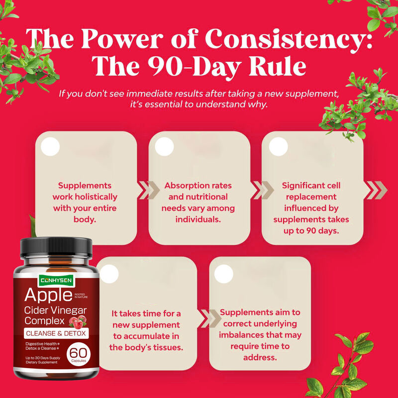 کپسول سرکه سیب وگان با کیفیت بالا برای مدیریت وزن، چربی سوز، تقویت کننده هضم