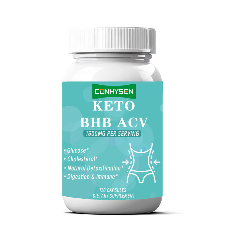 برچسب خصوصی کتو ACV BHB کپسول برای افزایش متابولیک 1400mg سرکه سیب برای کنترل وزن فیبر غذایی