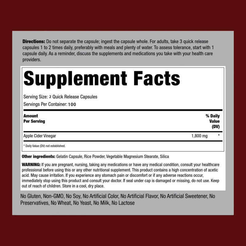 پشتیبانی مکمل ACV OEM/ODM برای هضم و سم زدایی مدیریت وزن کپسول سرکه سیب برای مردان و زنان