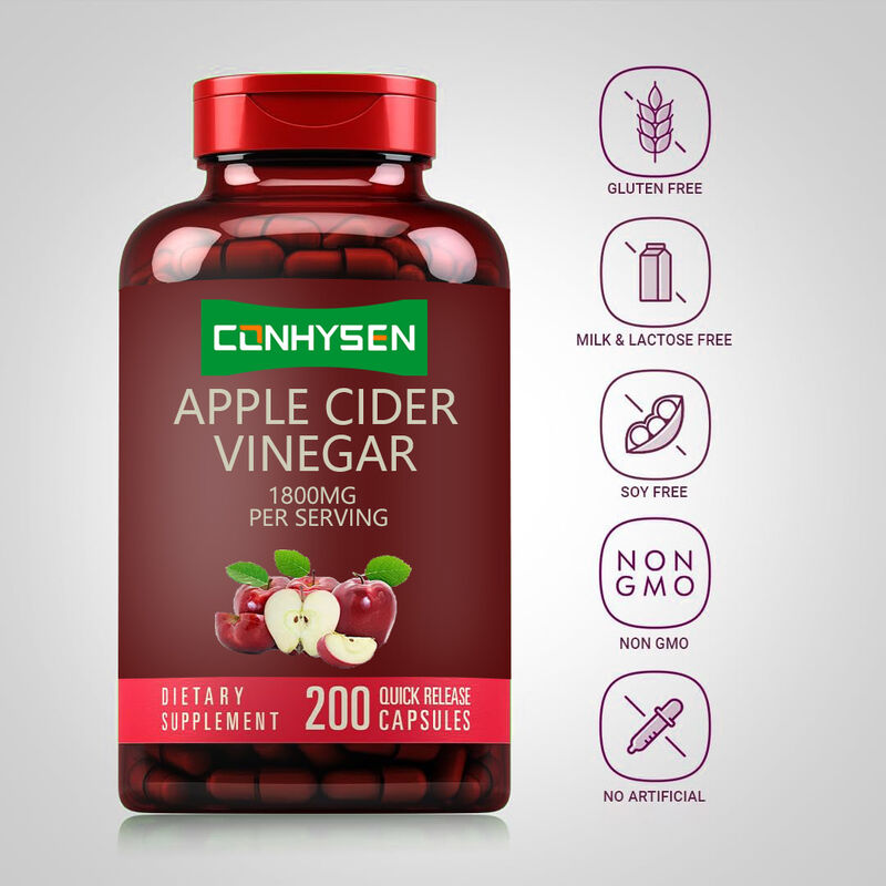 پشتیبانی مکمل ACV OEM/ODM برای هضم و سم زدایی مدیریت وزن کپسول سرکه سیب برای مردان و زنان
