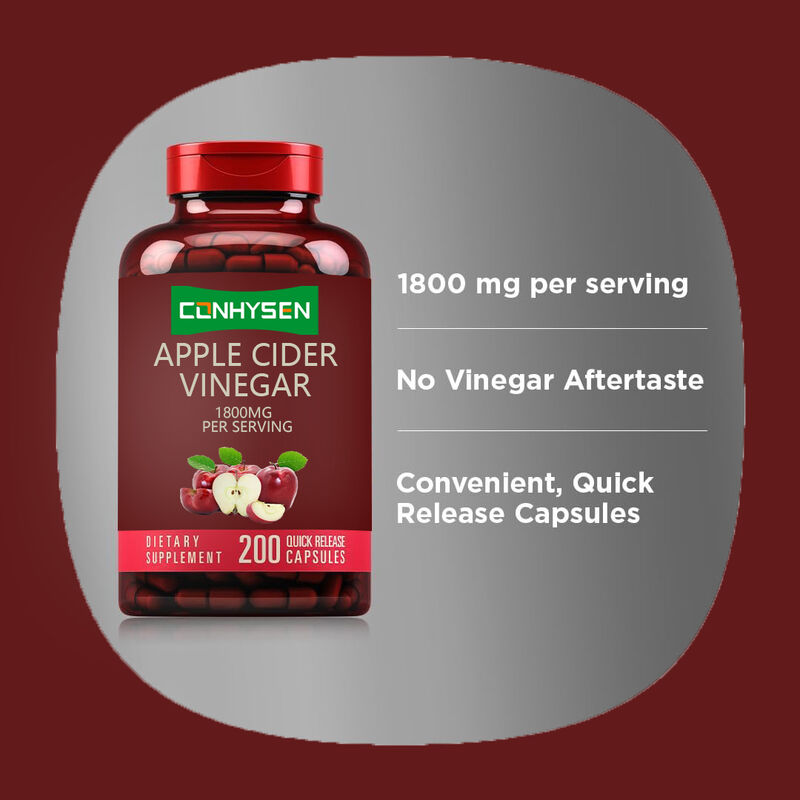 پشتیبانی مکمل ACV OEM/ODM برای هضم و سم زدایی مدیریت وزن کپسول سرکه سیب برای مردان و زنان