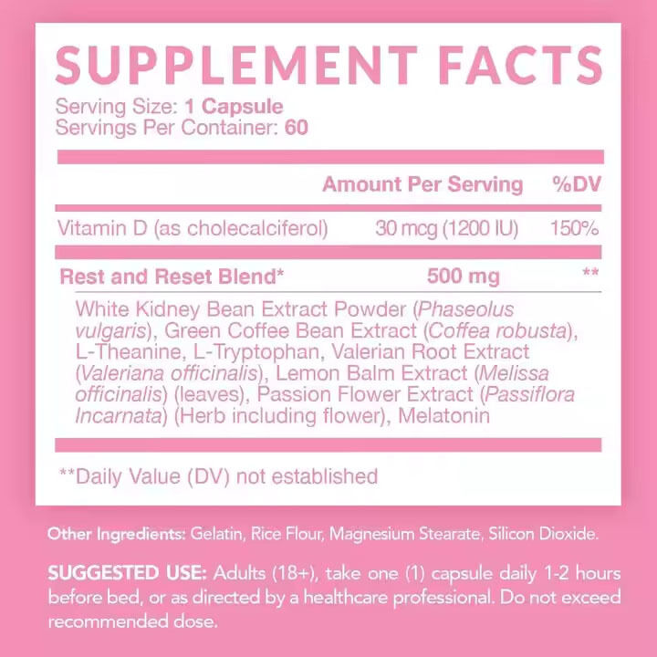 کپسول چربی سوز شبانه با عصاره لوبیا سفید کلیوی، افزایش دهنده متابولیسم، حمایتی برای ریکاوری عضلات بانوان (برند شخصی/سفارشی)