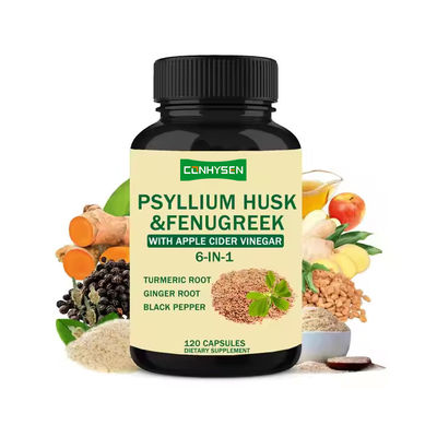 کپسول های Psyllium Husk و Fenugreek با کپسول های مکمل گیاهی زردچوبه 6 در 1