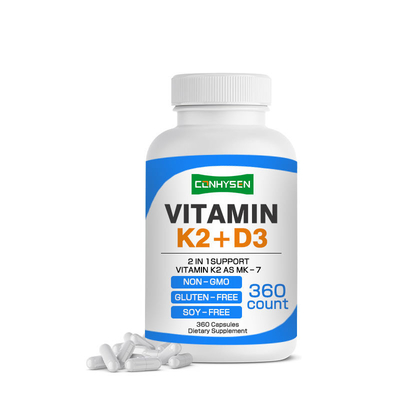 کپسول‌های سفارشی ویتامین K2 D3، کپسول پشتیبانی 2 در 1، سلامت قلب، استخوان و ایمنی را تقویت می‌کند