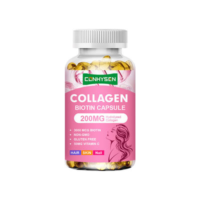 کپسول های کلاژن 200 میلی گرمی، ممتاز، سفارشی، ناخن های قوی، تامین کننده پوست درخشان
